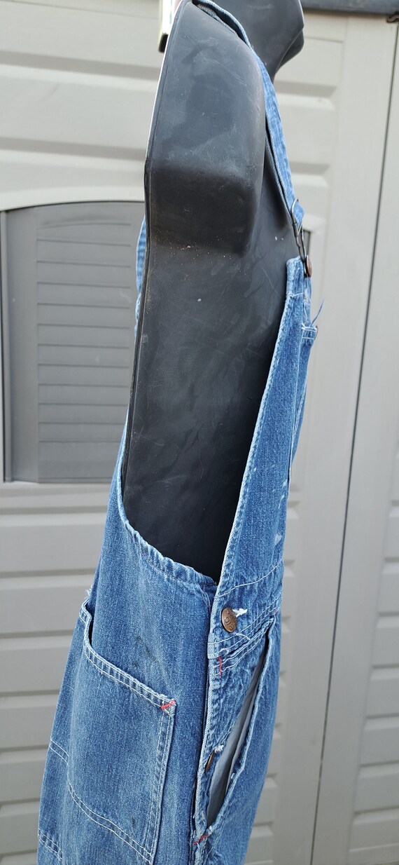 Combinaison Vintage Big Mac En Toile Côtelée Bleue Et Blanche - Taille L Pour Homme