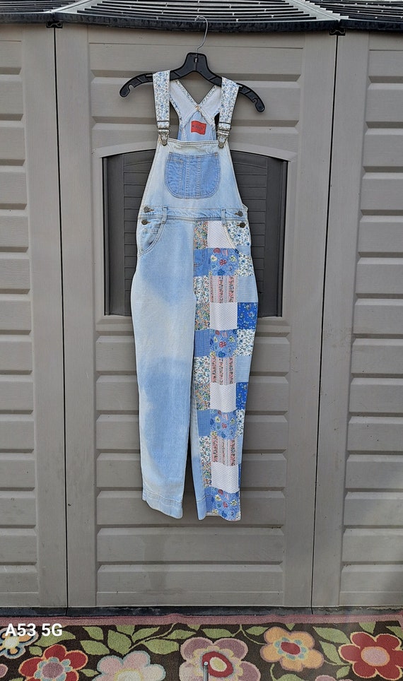 Kids Vintage darling flower patchwork denim  Overa