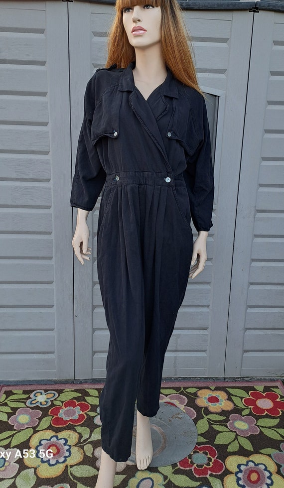 vintage black cotton jumpsuit Gem