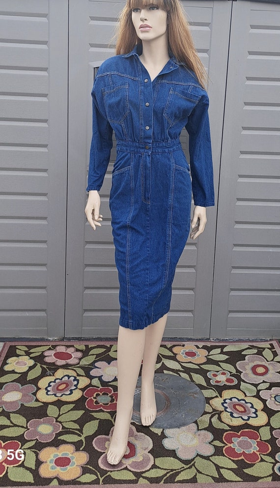 white christmas dresses Vintage 80's Acid Wash Fringe Denim Mini Dress – Spark Pretty