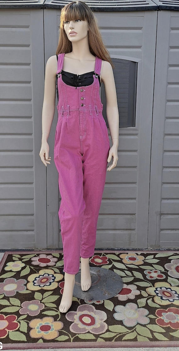 Vintage 80s RIO  denim Pink Fushia hand dyed  Over