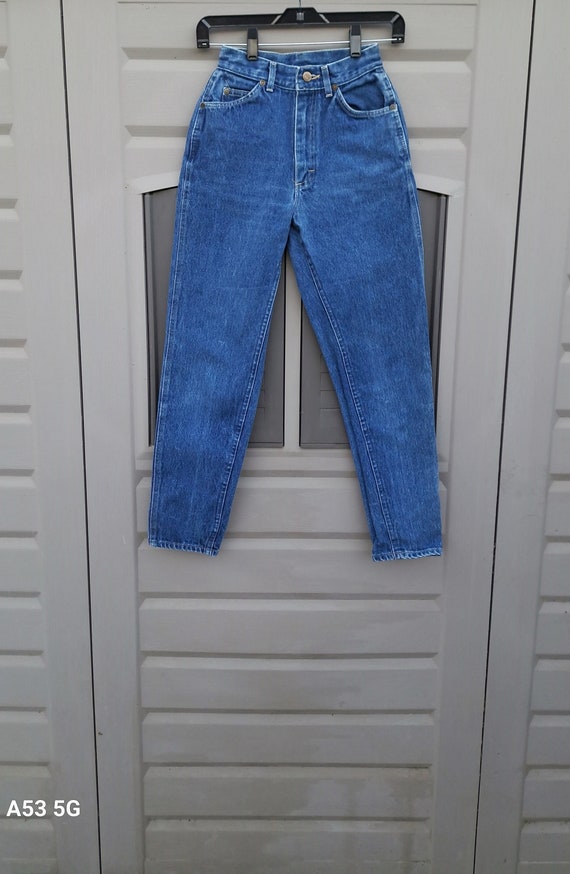 Juniors..Vintage 70's Lee blue denim jeans high w… - image 1