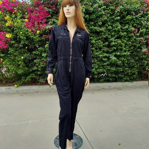 Vintage Black  Cotton  Jumpsuit Vintage 80&#39;s Sz Large