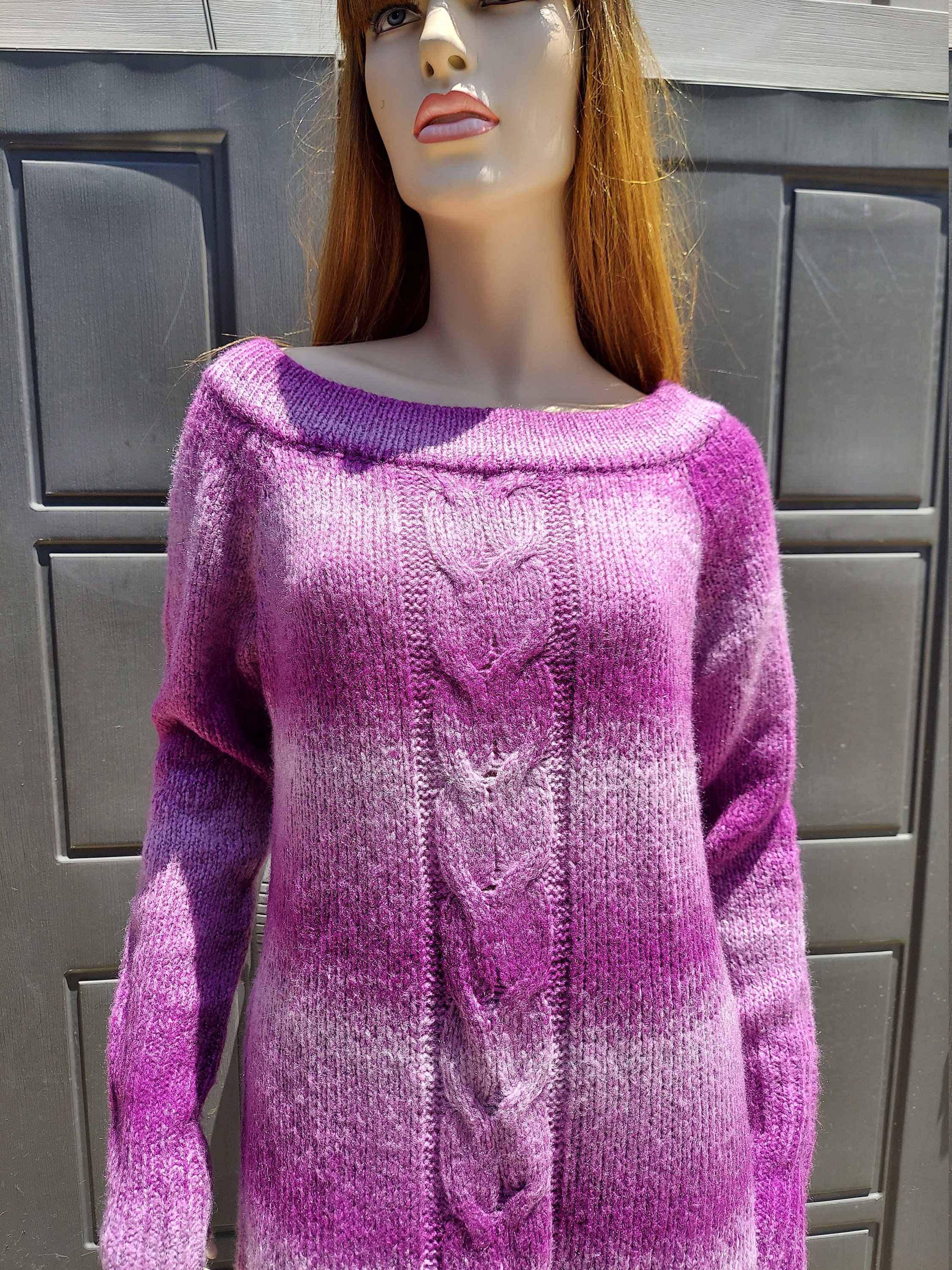 Vintage 80s Knitted Jumper L Acrylic Made in Korea Women's