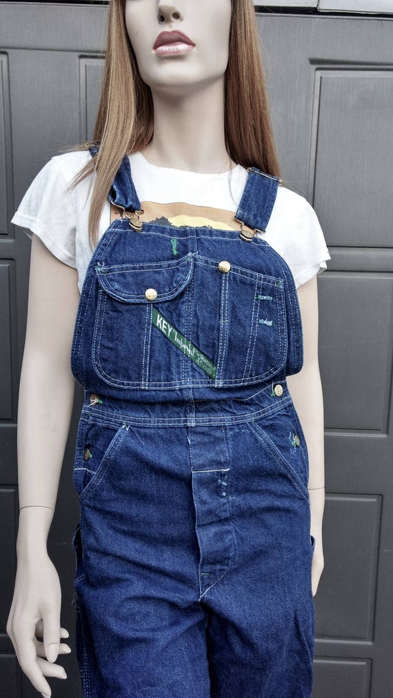 dark blue denim overalls