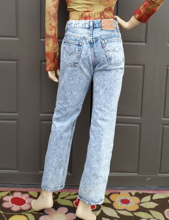 Levis Acid washed Denim Jeans  vintage 80's Waist… - image 4