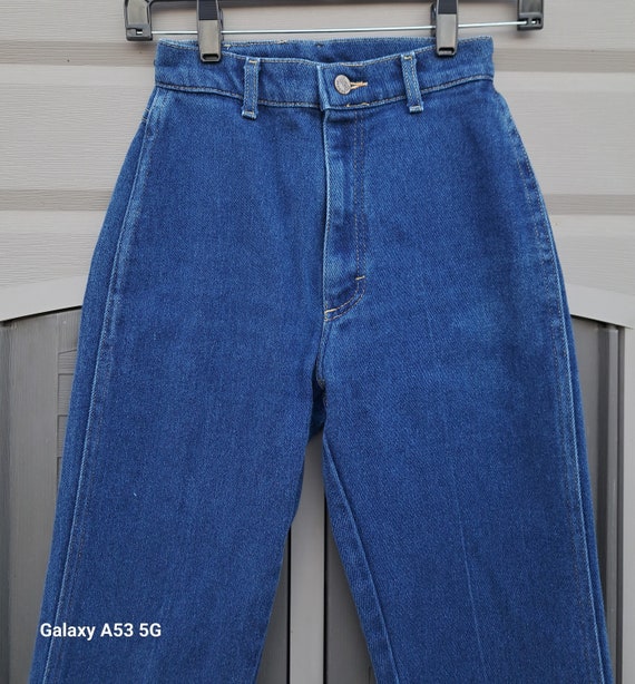 Vintage 70's Lee blue stretch denim jeans high wa… - image 3