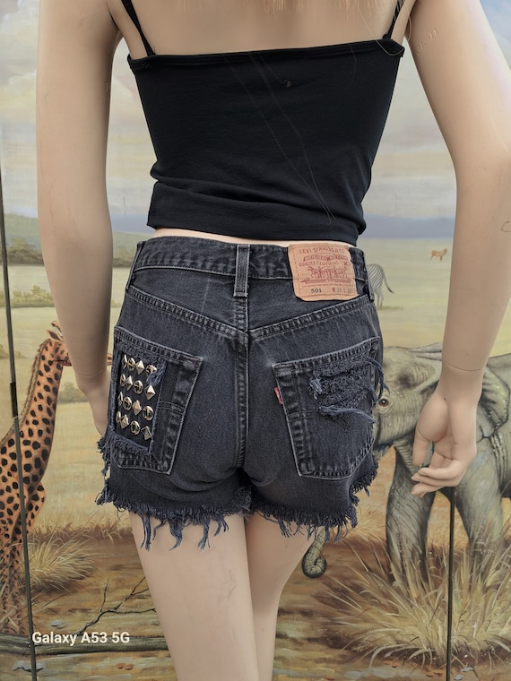 Levis studded   faded black  501  Levis Vintage de