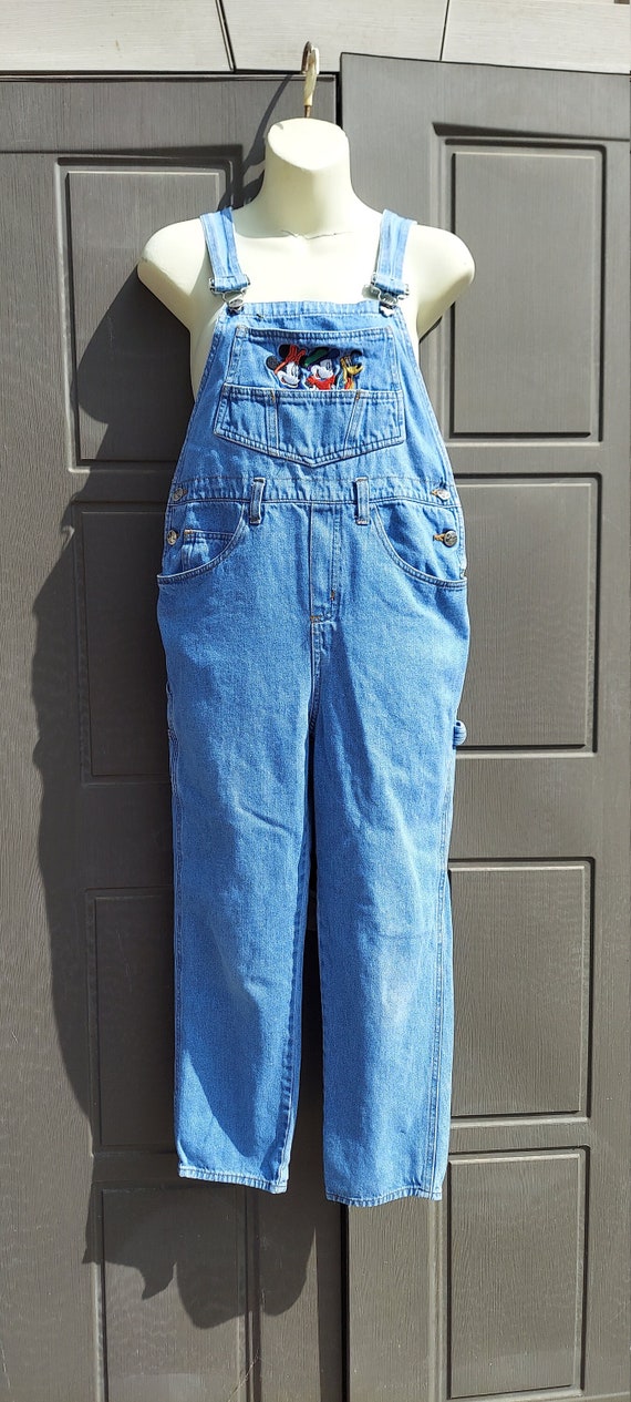 Vintage Kids Boys Girls  denim  Disney Overalls - image 1