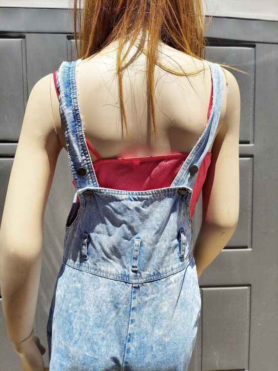 Vintage Acid washed denim cut off jumper Shortall… - image 7