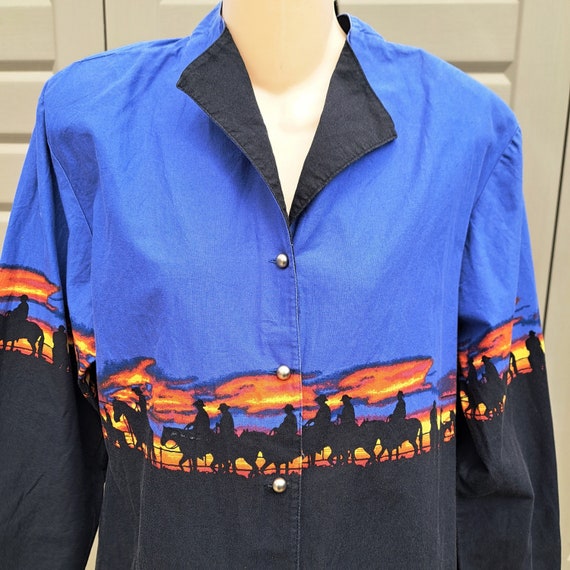 Chemise vintage Roper Tribal boutonnée femme taille moyenne