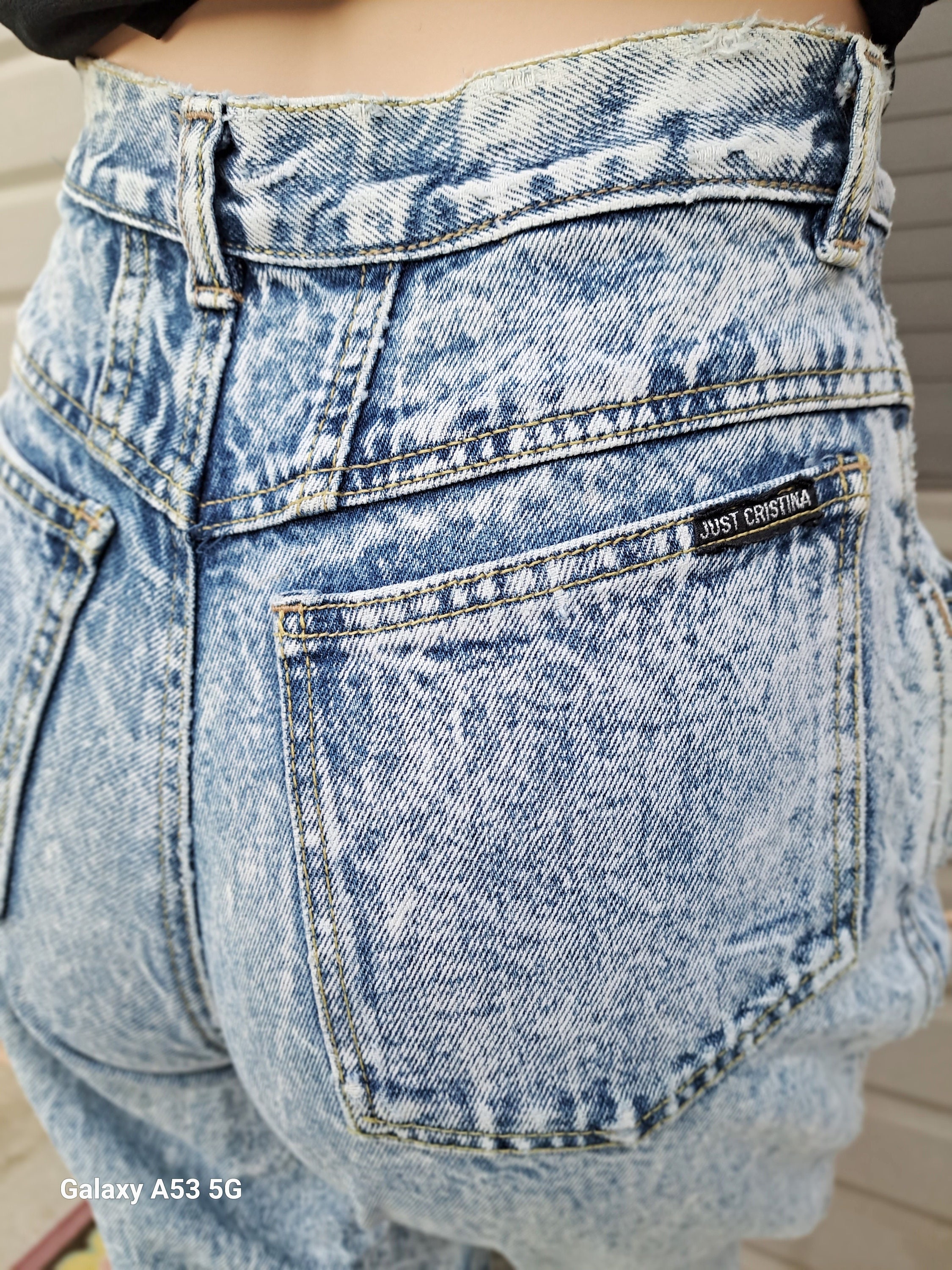 Vtg 80s High Waisted Acid Washed Denim Jeans Vintage 80's Waist