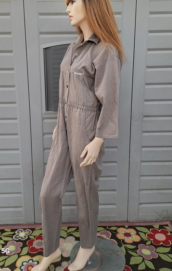 Vintage IDEAS  Tan Brown  Jumpsuit Vintage 80's S… - image 4