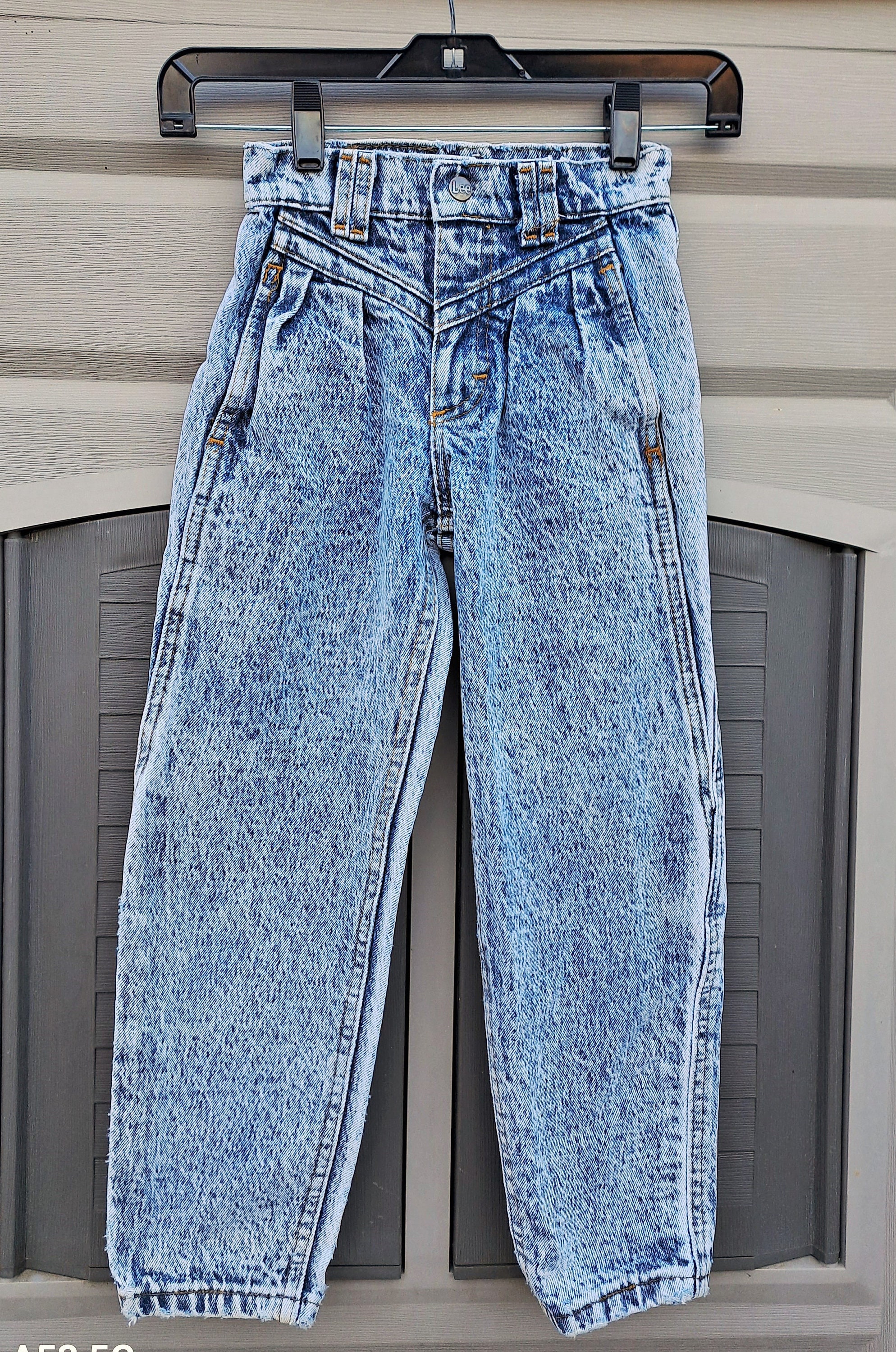 Kids.lee Vintage 1980's Acid Washed Denim Jeans 80s Girls