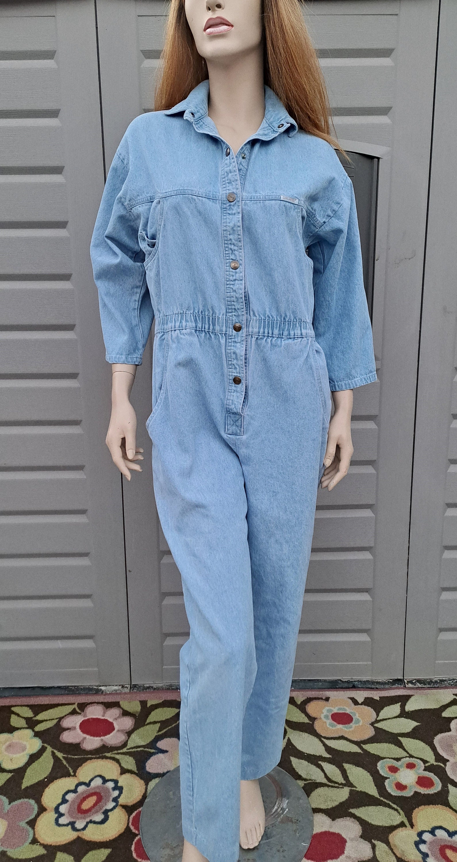 Light blue denim jumpsuit