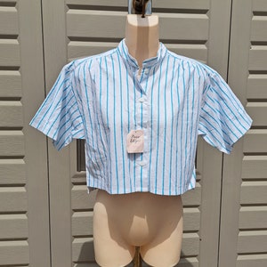 Vtg NWT Dead stock Paco Eligio Cropped shirt top Vintage 80&#39;s Sz Medium