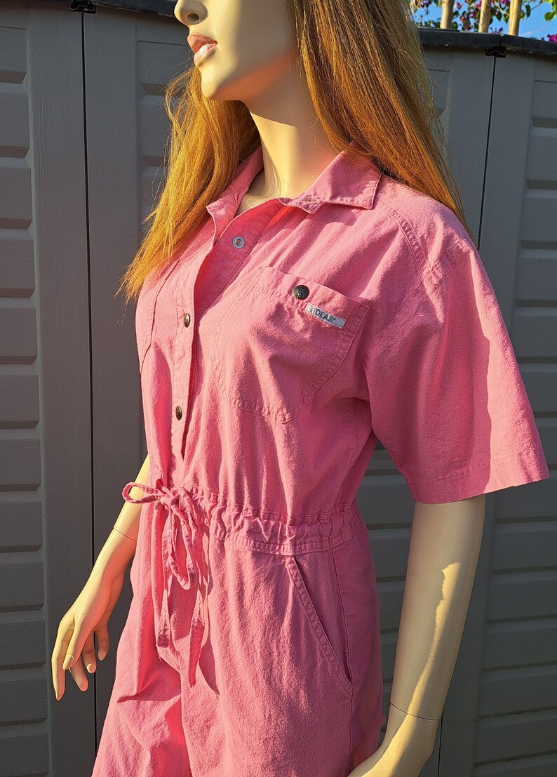 80’s Pink Denim Crochet Applique Disco Jumpsuit by Lim's main image 1