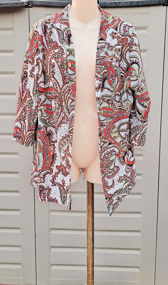 Vtg 60's 70's layering paisley jacket with bell sl