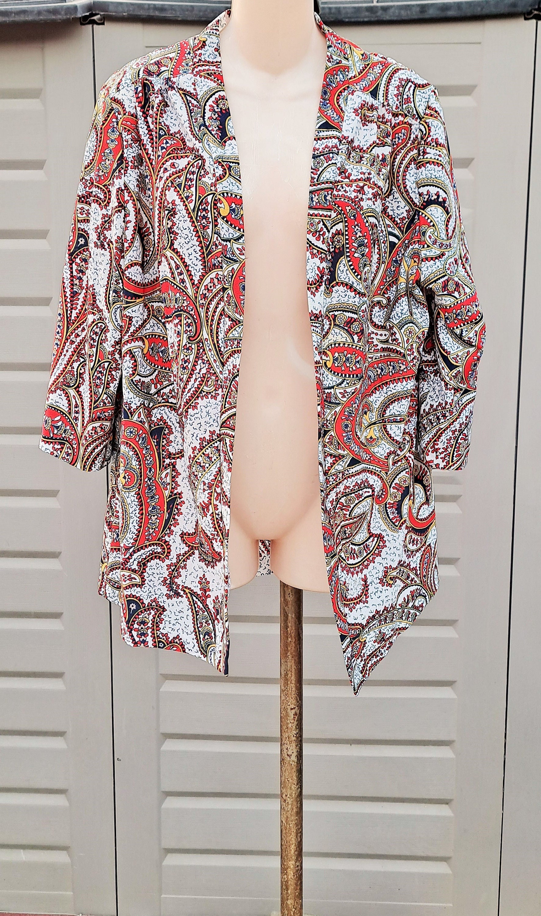 70s Paisley Coat - Etsy