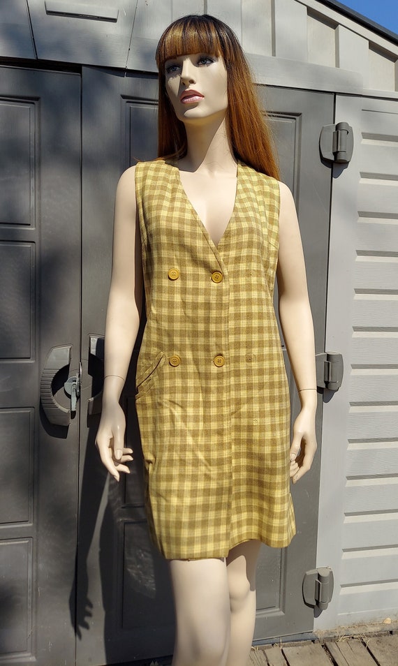 Pendleton Vintage wool sleeveless mini dress or l… - image 1