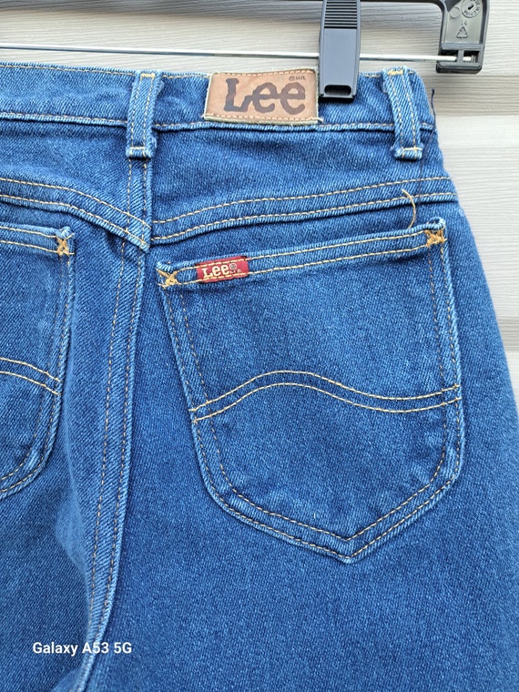 Vintage 70's Lee blue stretch denim jeans high wa… - image 6