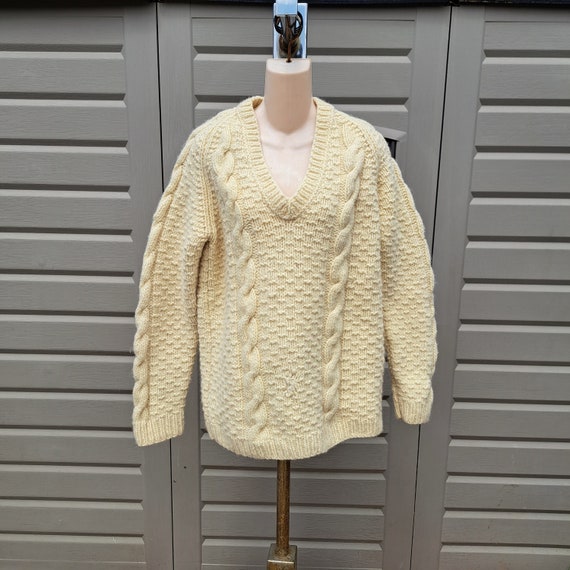 Fisherman Cable Knit Vtg Wool Sweater - Etsy