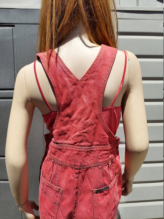 Vintage Red denim Shortalls Overalls Waist up to 32 … - Gem