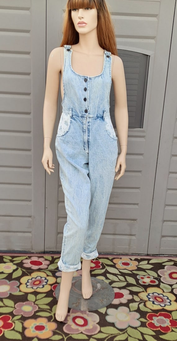 IDEAS Denim Jumpsuit  Jumper  Vintage 80's Sz Medi