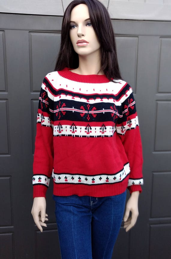 Vintage 70's Winter Wonderland sweater  Size Small
