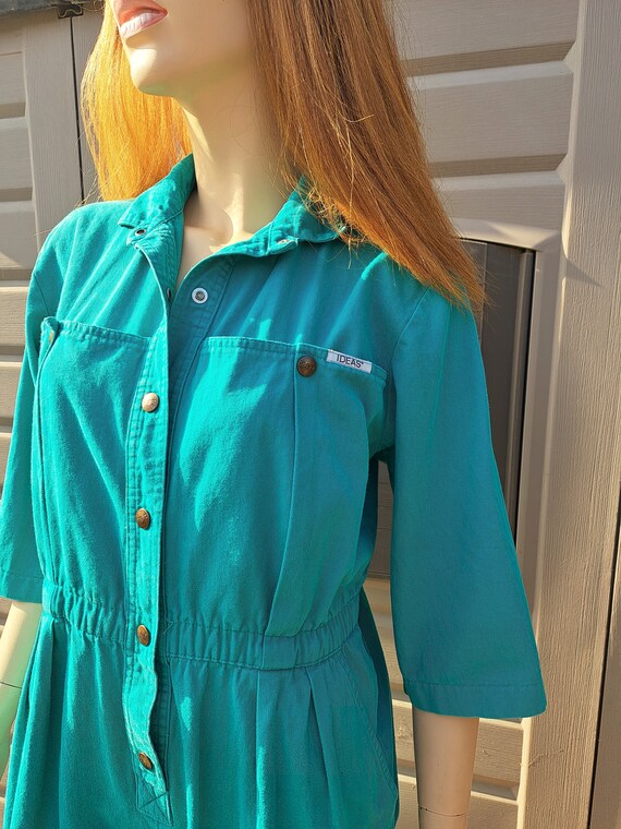 IDEAS Vintage Teal Green Jumpsuit jumper  Vintage… - image 3