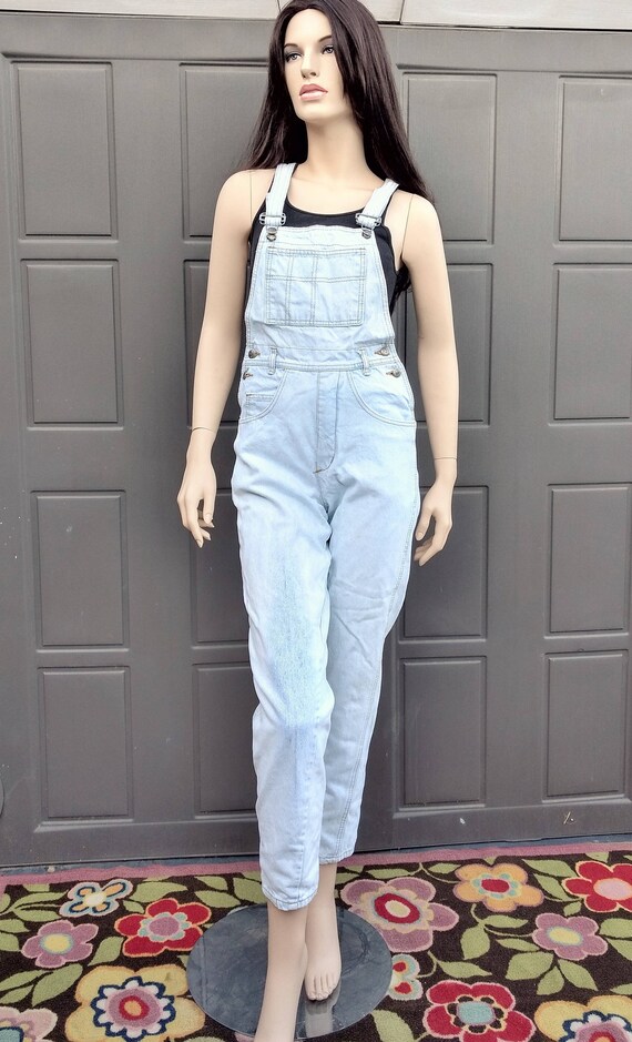 Vintage 80's  Light wash  denim  Overalls  Sz Sma… - image 1