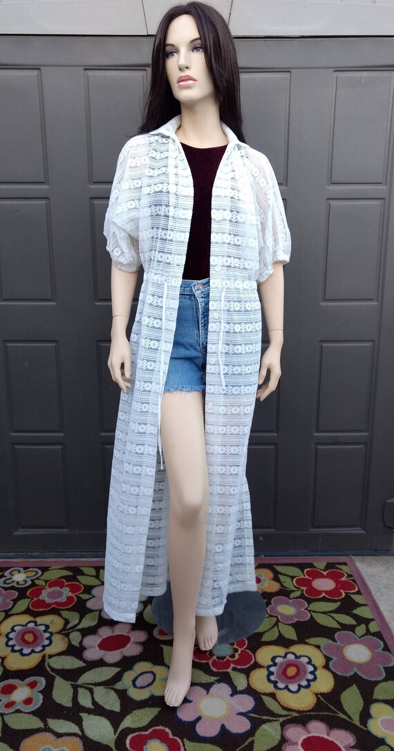 Vintae 70's Lace layering jacket beach coverup V