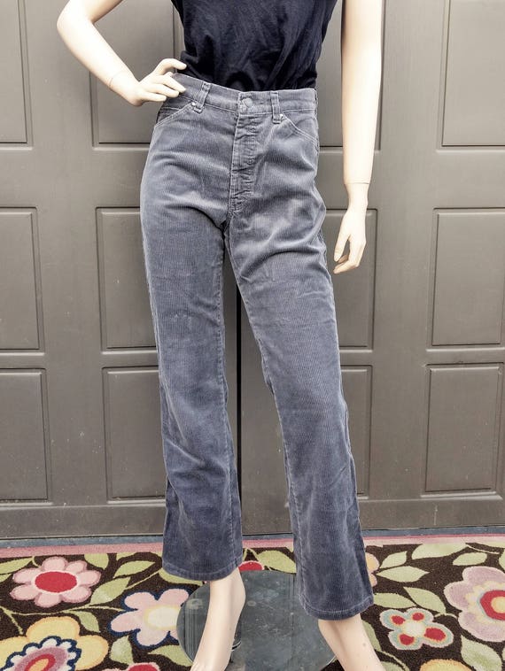 Gray High Waisted Corduroy Pants Jeans Vintage 70's Waist 29 Inches -   Canada