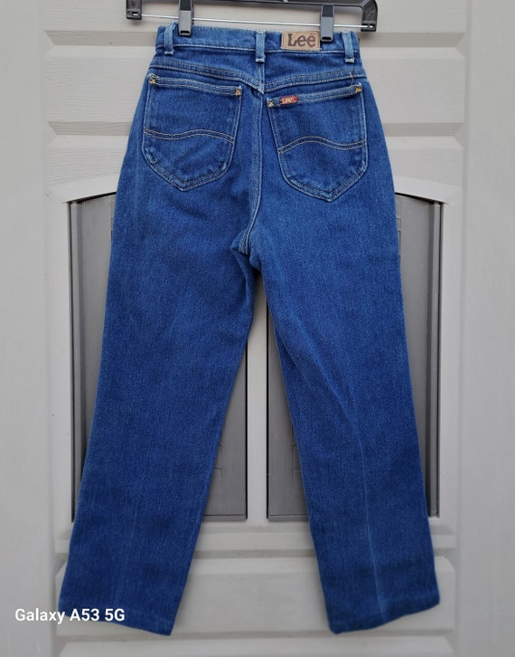 Vintage 70's Lee blue stretch denim jeans high wa… - image 4