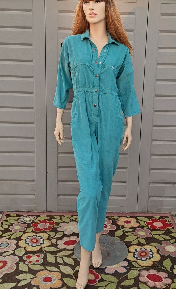 Super cute IDEAS pin corduroy Jumpsuit hand dyed … - image 1