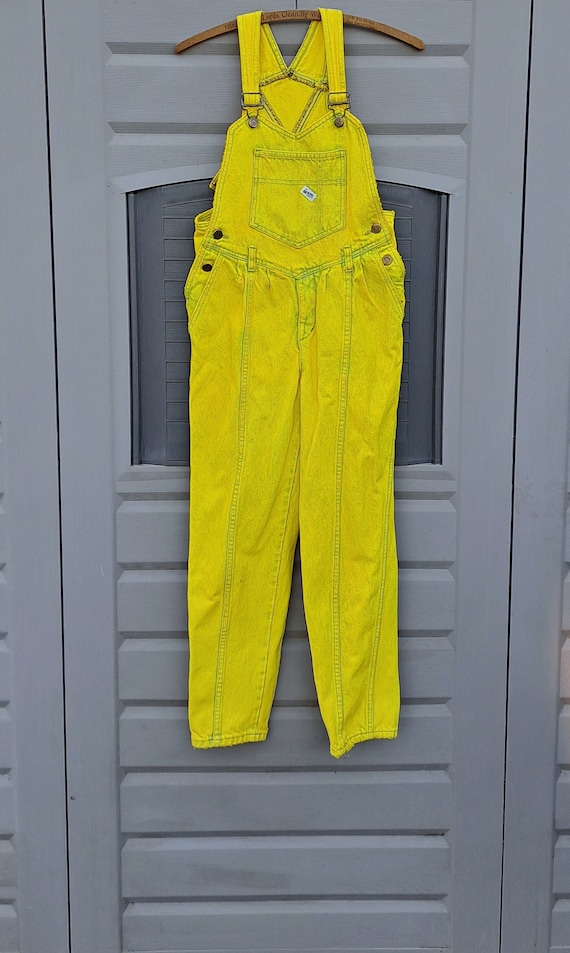 KIDS Vintage 80s  GUESS Yellow Overalls  kid Size 