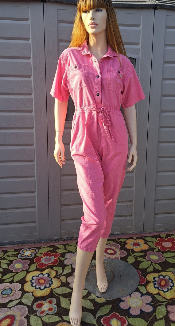 IDEAS Vintage 80s pink Cotton  Jumpsuit Vintage 80