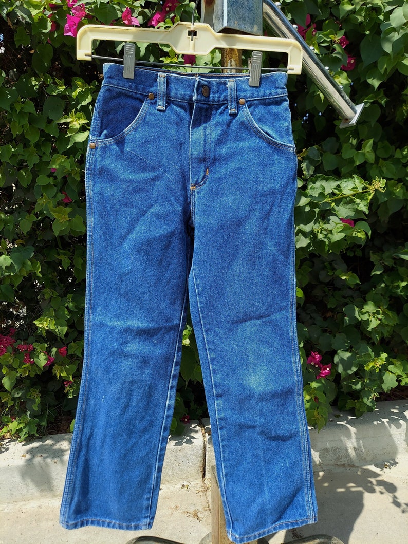 Vintage 70's Wrangler denim jeans kids jeans boys and girls jeans ..22x23.....22 in waist image 2