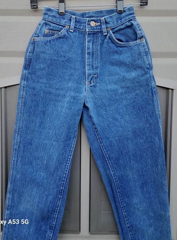 Juniors..Vintage 70's Lee blue denim jeans high w… - image 3