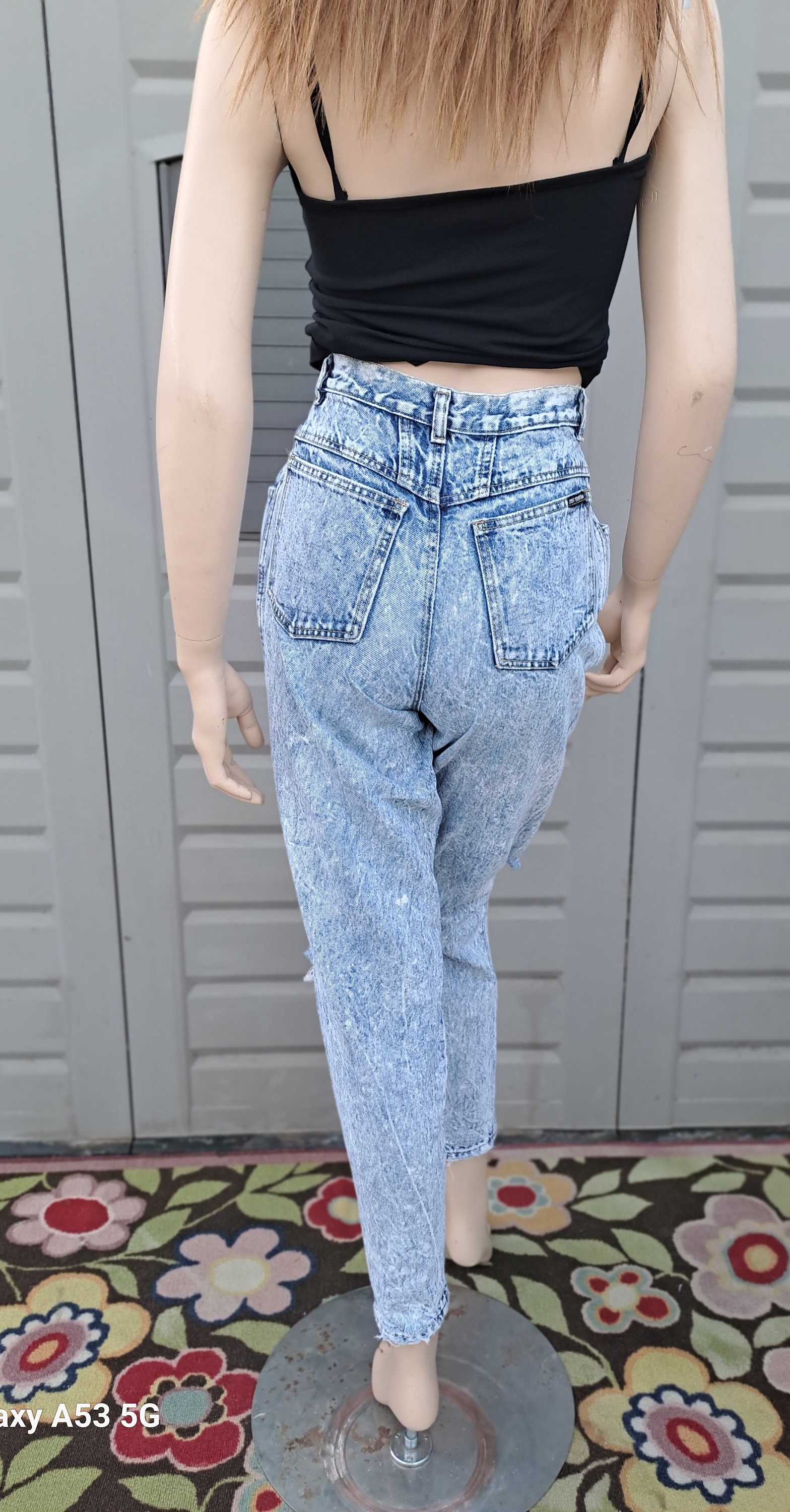 Vtg 80s High Waisted Acid Washed Denim Jeans Vintage 80's Waist