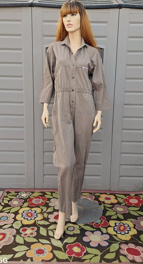 Vintage IDEAS  Tan Brown  Jumpsuit Vintage 80's S… - image 1