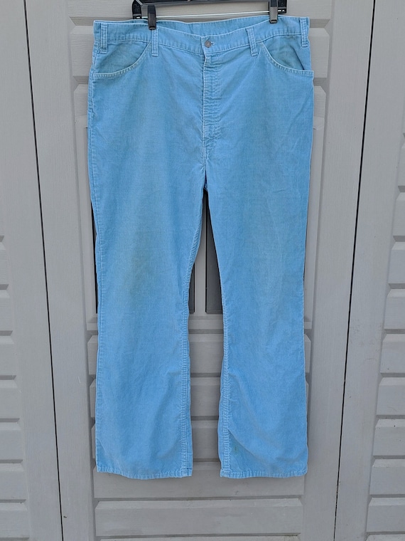 70's Levis 646 Vintage blue Corduroy Pants flare … - image 1