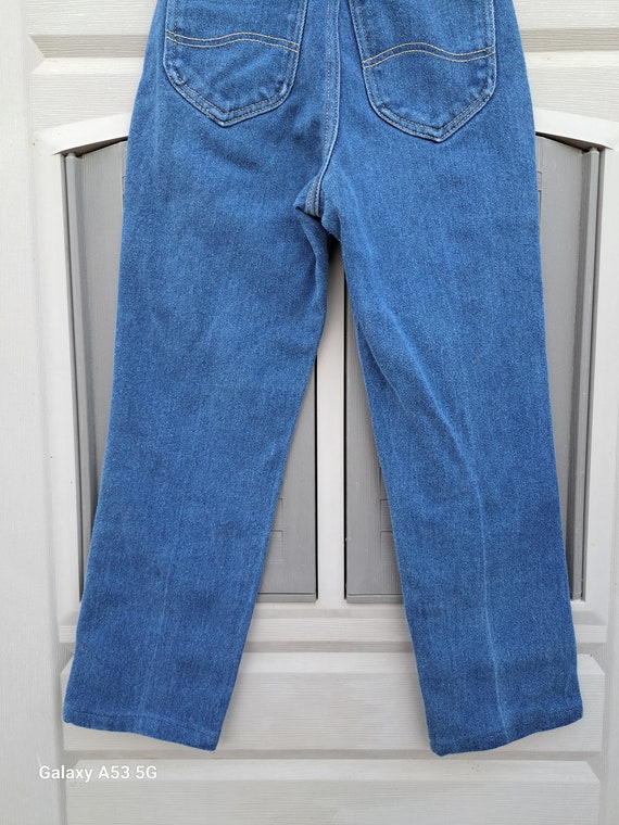 Vintage 70's Lee blue stretch denim jeans high wa… - image 5