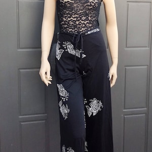 Black Wrap around pants with cute fishies