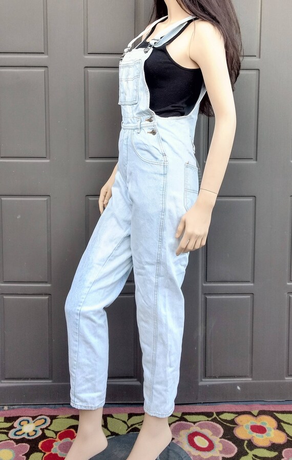 Vintage 80's  Light wash  denim  Overalls  Sz Sma… - image 4