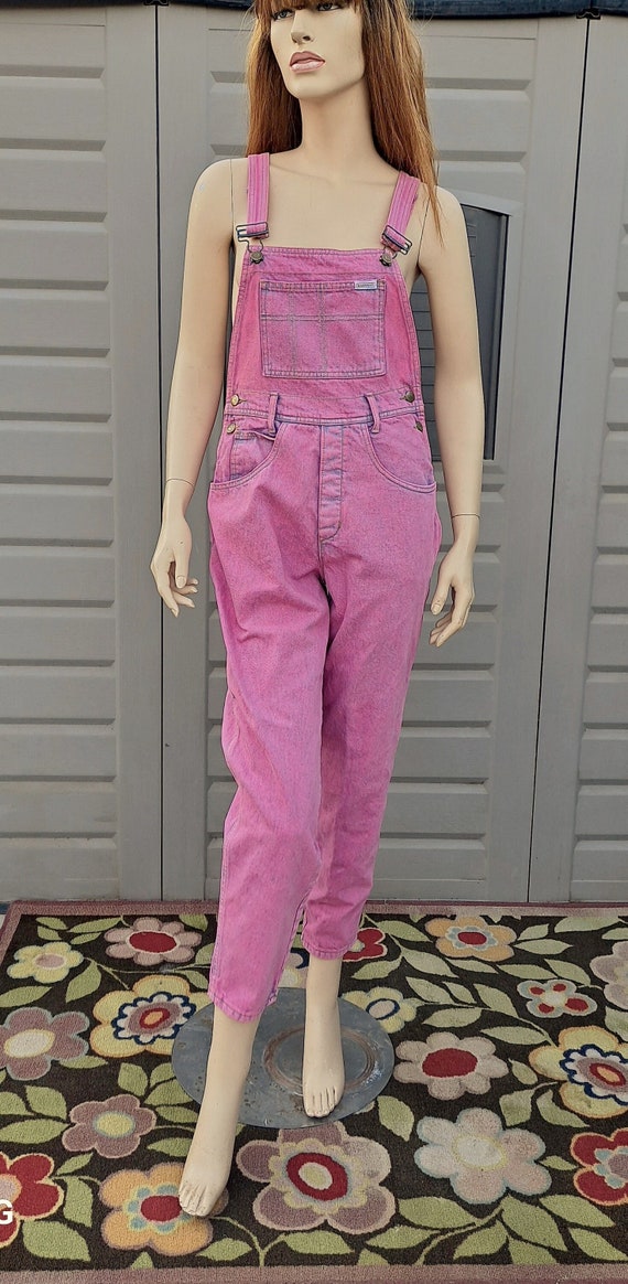 Vintage 80s GUESS denim Pink  Overalls  Sz Small