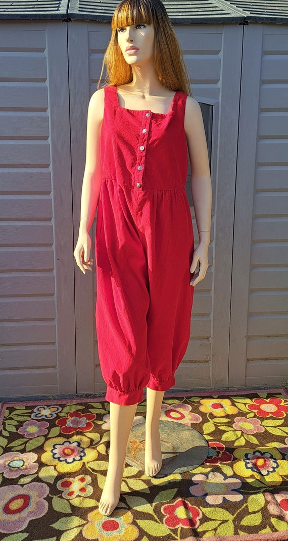 Vintage 80's red corduroy knickers Jumpsuit Vintag