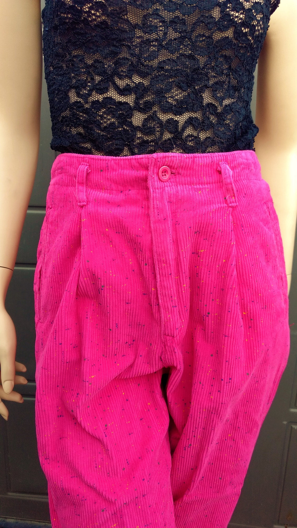 wide leg pink corduroy pants