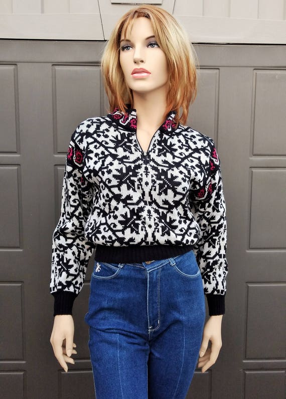 Vintage 80's Ossi Ski Wear Sweater Sz Small