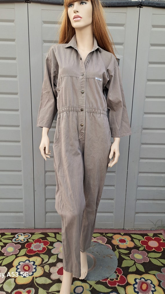 Vintage IDEAS  Tan Brown  Jumpsuit Vintage 80's S… - image 2